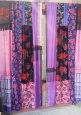 2 pezzi tenda patchwork sari