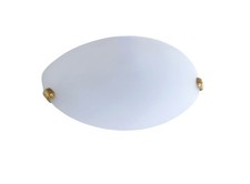 Applique plafoniera lampada moderna vetro satinato bianco mezzaluna Oro 1 luce 