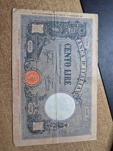 100 lire azzurra 1932 - lire,