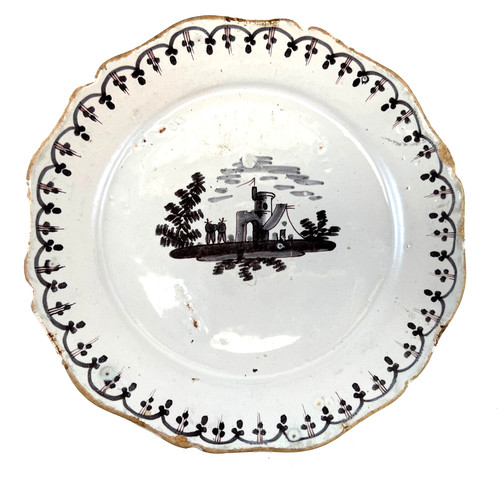 Piatto nevers xviii maiolica - xviii,