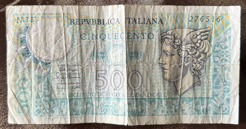 Moneta carta euro 500 lire - di,