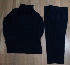 lotto 986 completo tailleur BLU elegante donna pantalone e maglia taglie forti