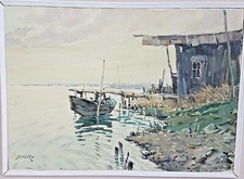 HUILE SUR TOILE , SIGNE' FRANCESCO MARIA PIERI VERS 1970 STYLE MACCHIAIOLO