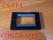 USATA BTICINO 4713NR PLACCA PLACCHETTA COPRINTERRUTTORE NERA 3 MOD LIVING CLASSI
