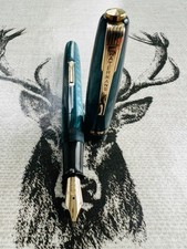 Waterman's 513 Fountain pen, 14k M nib, Variagated Blue, 1940's, Beautiful!