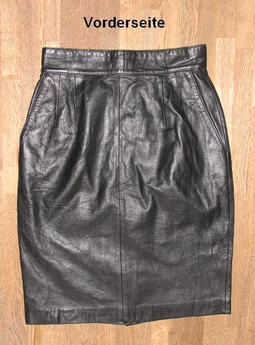 Gonna pelle nera b s - pelle, l.b.s