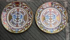 Coppia Piatti Ceramica Lustro