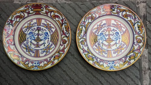 Coppia piatti ceramica lustro - piatti,