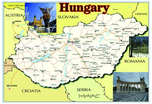 Ungheria mappa poster carta - poster, da