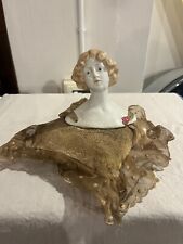Statua donna dama scultura viso busto porcellana bomboniera vintage epoca