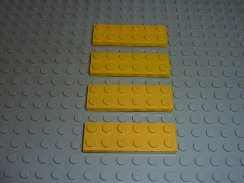 Plaque 2x6 yellow lego ref - plaque,