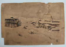 quadro eugenie gignous acquerello paesaggio gignese verbania lago maggiore 1800