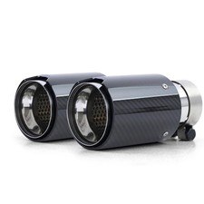 Per VW GOLF 5 6 7 8 V VI VII VIII MK6 MK7 2x Scarico Endrohr 90mm Carbonio Nero