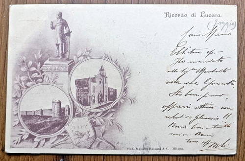 Cartolina lucera gruss - cartolina, di