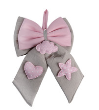 Fiocco Nascita Beige/Rosa con
