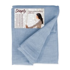 Coppia tendine vetro moderne SIMPLY Azzurro - tessuto poliestere bouclè semitras