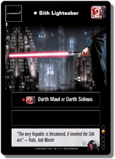 Sith Lightsaber - Beta - Menace of Darth Maul - Young Jedi CCG