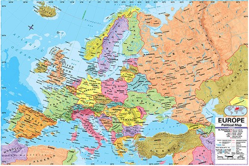 Mappa europa poster - mappa, politico