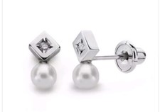 Pendientes oro blanco 18k 750