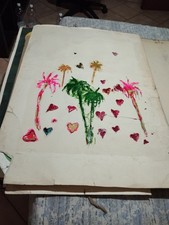Mario Schifano serigrafia 100 x 70 P.D.A Palme E Cuori
