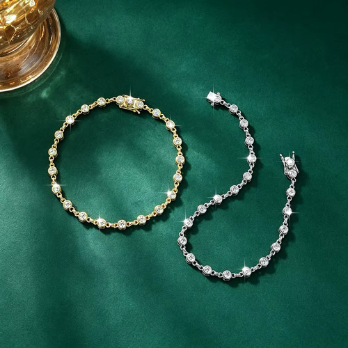 Bracciale tennis incastonato - bracciale,