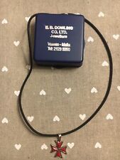 Collana caucciu unisex con ciondolo croce di Malta