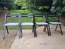 4 sedie Giorgio Cattelan splendide in metallo/cuoio CIDUE pieghevoli OTTIME