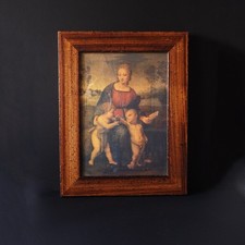 Cornice di legno con icona sacra "Madonna del cardellino " di Raffaello