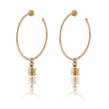 Orecchini Bulgari B.Zero1 a cerchio grandi in oro giallo 18 kt