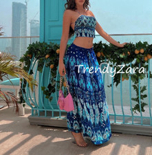NEW ZARA AW23 PRINTED BLUE