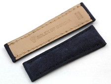 Cinturino Lusso Pelle Scamosciata Blu Scuro 20/16mm Chiusura Clasp Alta Qualità