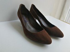 RALPH LAUREN COLLECTION scarpe lusso donna, décolleté scamosciate marroni, 38.5