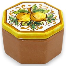 Portagioie in Ceramica Caltagirone forma ottagonale, h 5 x L 8 cm ca. (1Unità) d