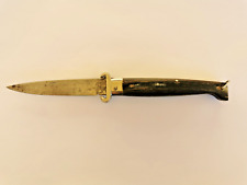 ANTICO COLTELLO DA CACCIA CAL 12 16 MANICO IN CORNO LAMA IN ACCIAIO INOX OTTONE