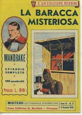 MISTERO N° 2 DEL 1948 MANDRAKE LA BARACCA MISTERIOSA EDIZIONE NERBINI