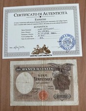 RARISSIMA 25 LIRE REGNO D'ITALIA VITTORIO EMANUELE 01/07/1918 R4 PERIZIATA BB