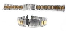 Cinturino orologio oyster acciaio inox pieno ansa curva 18mm bicolor tipo rolex