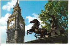 BR1246 London Big Ben and Boadicea Statue Viaggiata 1967 verso Roma