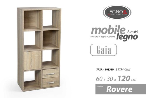Libreria bassa ripiani - ripiani, moderna