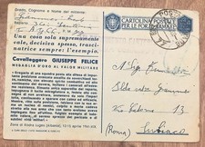POSTA MILITARE 77 FRANCHIGIA CARTOLINA CAVALLEGGERO GIUSEPPE FELICE MEDAGLIA ORO
