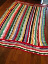 Coperta fatta a mano della nonna plaid, letto, crochet ,uncinetto, lana vintage