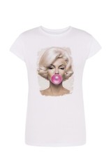 T-Shirt Fashion Marilyn Monroe disegno moda Donna 100% Cotone Taglia S>XXL