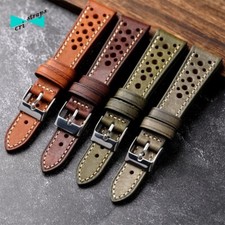 Cinturino orologio in pelle rally racing verde marrone grigio 18 19 20 21 22 mm