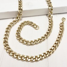 Collana unisex maglia piccola hip hop rapper trapper fashion colore oro nuovo