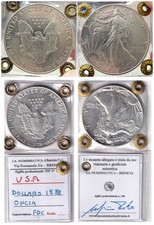 USA $1 one American Eagle dollar 1988 UNC FINE SILVER 999 OZ moneta d'argento lingotto