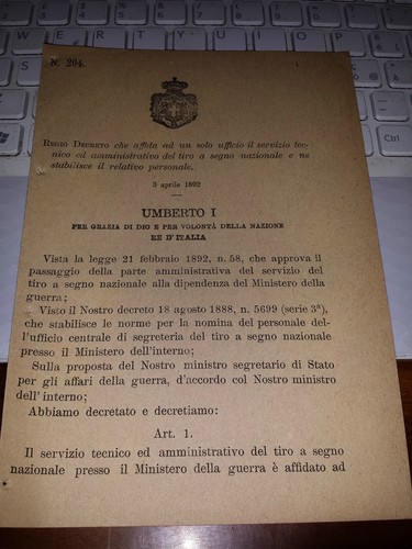 Regio decreto 1892 solo - regio,