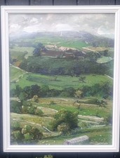 Swaledale, olio su tela originale, 55x44 cm, FIRMATO Yorkshire Dales, INCORNICIATO 