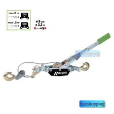 Argano Manuale a Fune Paranco Verricello A Leva 4 Ton Cavo Acciaio Doppio Gancio