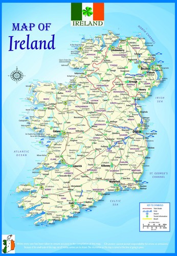 Irlanda mappa atlante - irlanda, a3