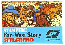 ATLANTIC 1/72 -Cow-boys Stampede -SERIE FAR-WEST STORY - 1113 rare box ON SPRUES